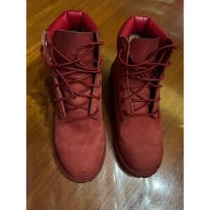 Timberland Waterproof Boots Premium Red Mono Size 4 Junior Boys A13HV A2825